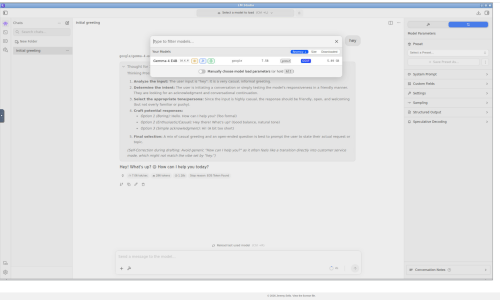 LM Studio in a browser inside VNC 1